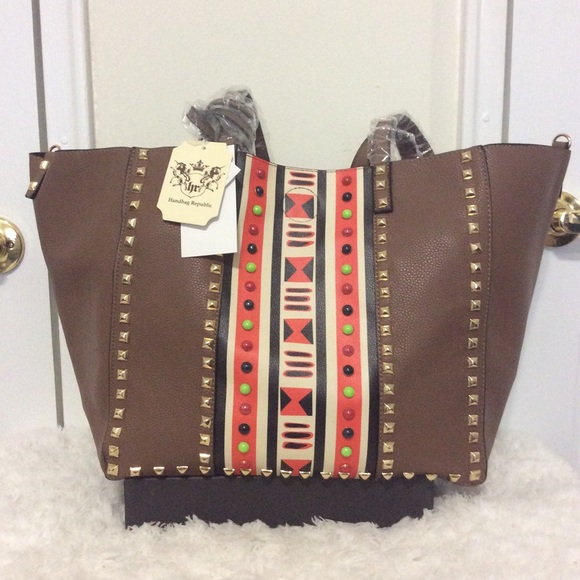 Bohemian Tan Leather 4 Pc Tote Set - Picture 3 of 9